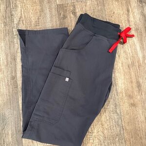 Charcoal Jogger Pants with Red Drawstring